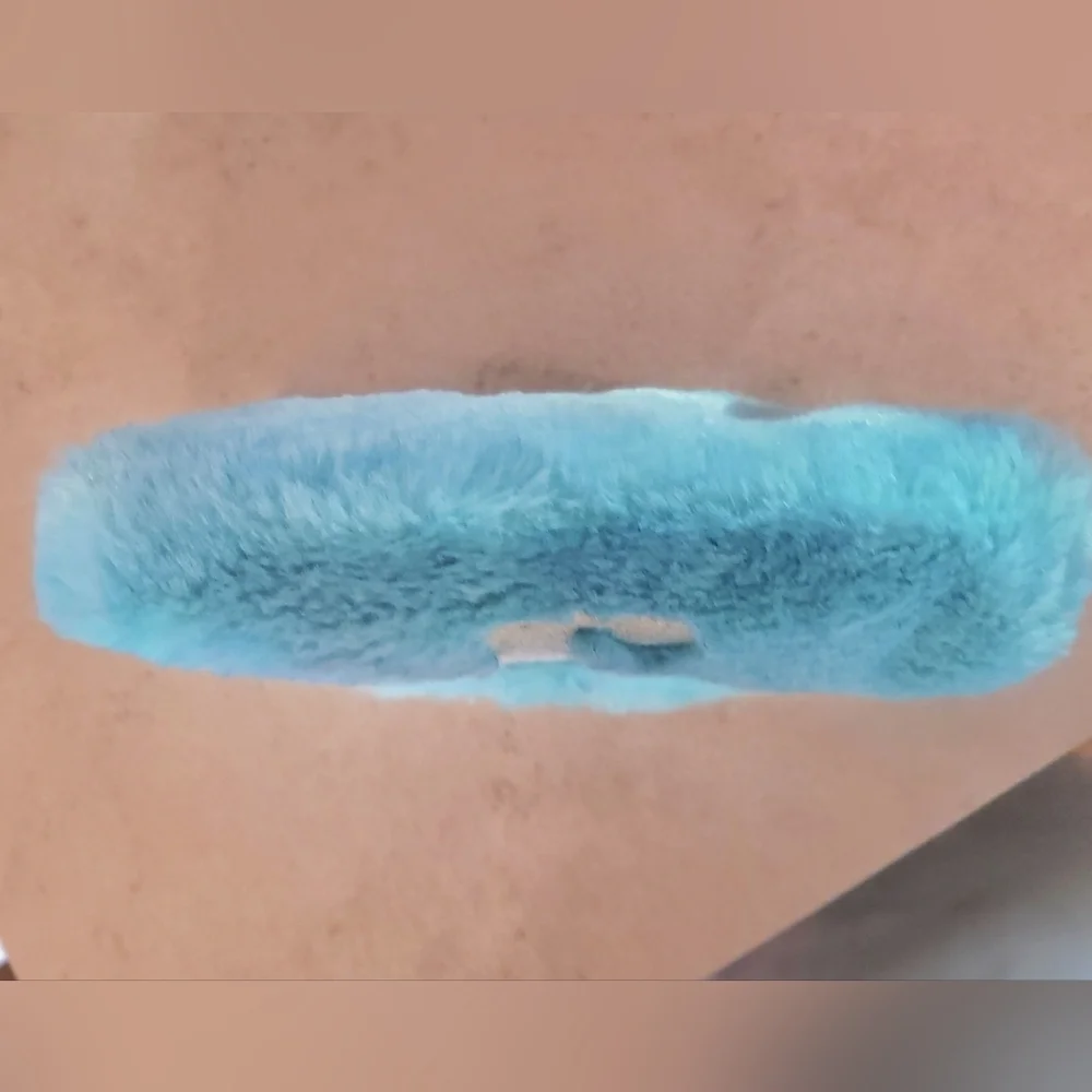 Hobby Lobby Blue Furry Storage Pouch with Glitter Letter